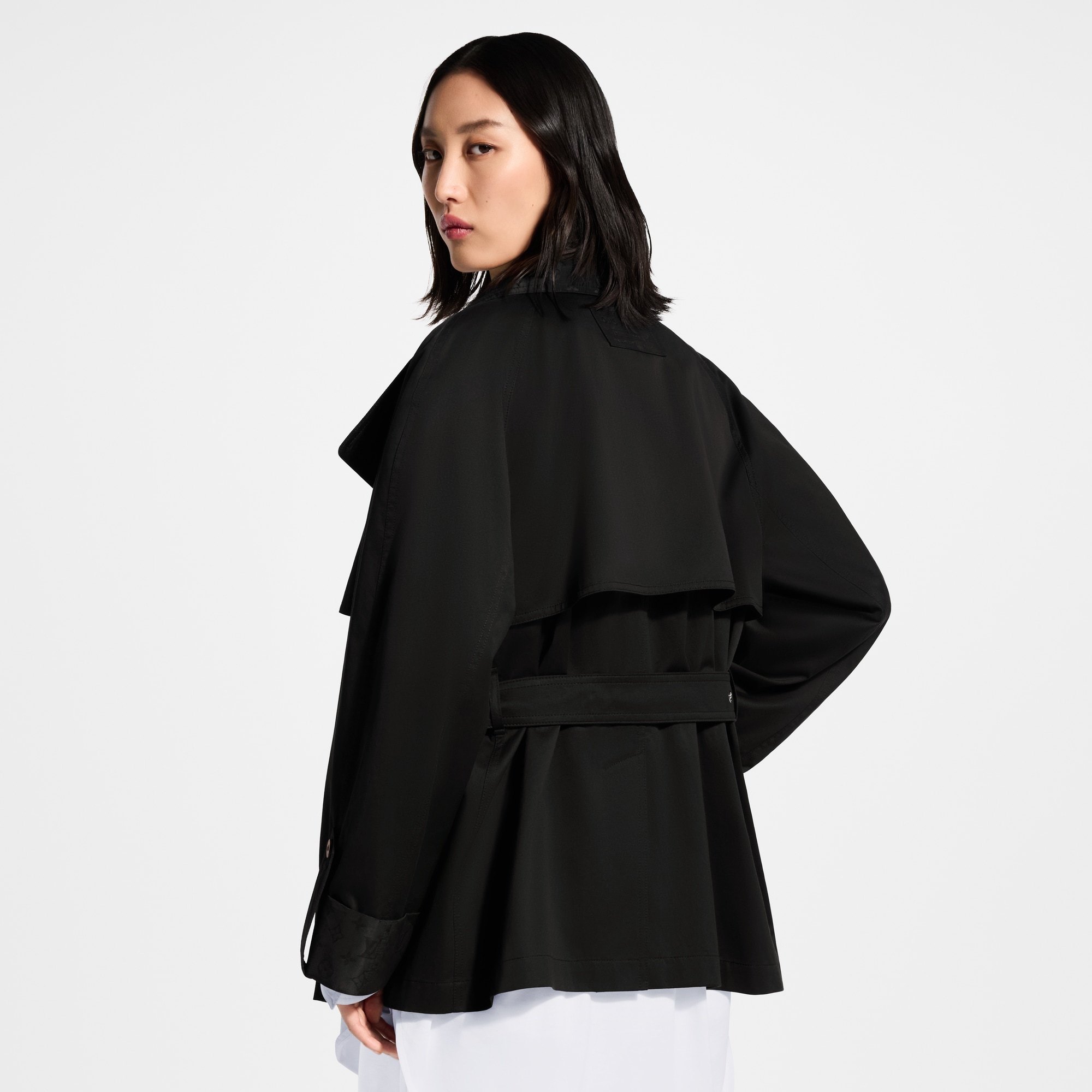 Monogram Accent Short Trench Coat - Women - New In Women | LOUIS